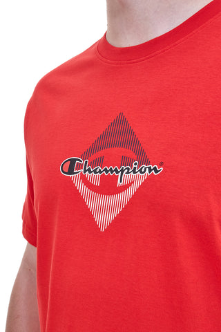 CHAMPION SS Tee Rotes kurzärmliges T-Shirt mit Rundhalsausschnitt
