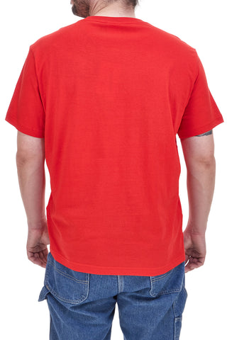 CHAMPION SS Tee Rotes kurzärmliges T-Shirt mit Rundhalsausschnitt