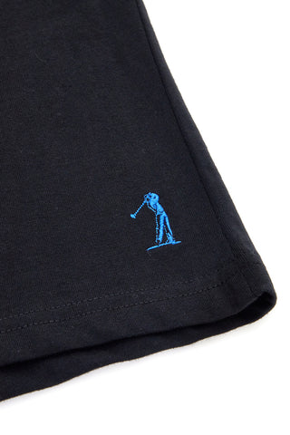 Schwarze Bermudashorts aus Baumwolle mit gesticktem Logo Us Golf BE001