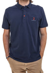Blaues Poloshirt mit halben Ärmeln, 100 % Baumwolle, US GOLF CLUB PO2051