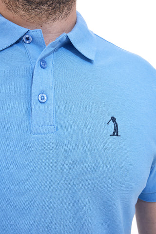 Polo Mezza Manica Azzurra 100% Cotone U.S. GOLF CLUB PO2000