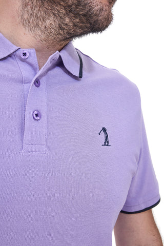 Polo Mezza Manica Lilla 100% Cotone U.S. GOLF CLUB