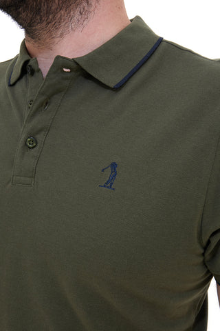 Polo Mezza Manica Verde Militare 100% Cotone U.S. GOLF CLUB PO2001