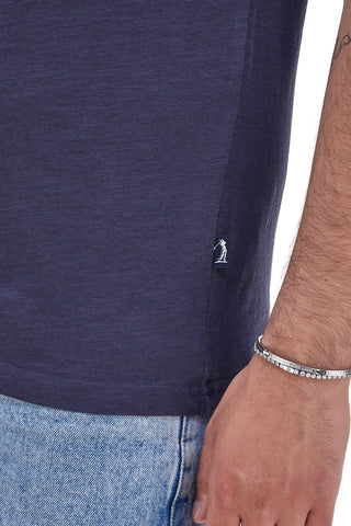 US GOLF CLUB TS1100 T-Shirt mit rotem, gesticktem Logo und Rundhalsausschnitt, Marineblau