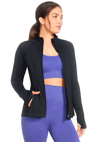 SHECKERS GO WALK Jacke Schwarzer Kapuzenpullover mit Reißverschluss