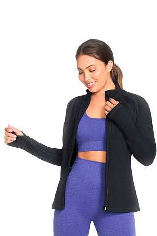 SHECKERS GO WALK Jacke Schwarzer Kapuzenpullover mit Reißverschluss