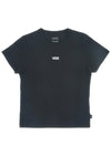 T-shirt nera in cotone con logo minimal Vans Basic Mini SS