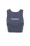 Canotta Top corto grigio con logo sfumato Vans Blur Fitted Crop Tank A