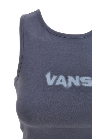 Canotta Top corto grigio con logo sfumato Vans Blur Fitted Crop Tank A