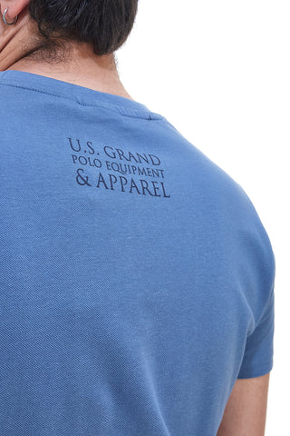 US Grand Polo US51629M T-Shirt aus Baumwolle mit gesticktem Logo, Blau