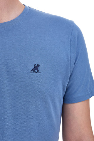 US Grand Polo US51629M T-Shirt aus Baumwolle mit gesticktem Logo, Blau