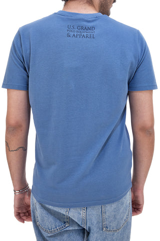 US Grand Polo US51629M T-Shirt aus Baumwolle mit gesticktem Logo, Blau