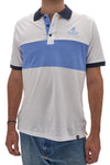Polo bianca e azzurra a righe con colletto blu U.S. GOLF CLUB S51505