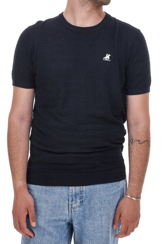US GOLF CLUB S51224 Schwarzes Kurzarmtrikot mit geprägtem Design