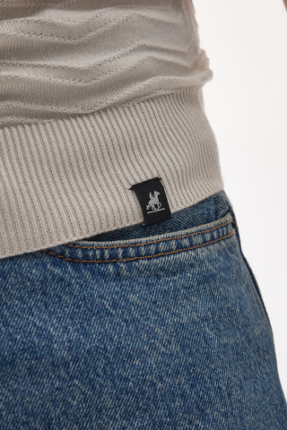 US GOLF CLUB S51224 Weißes Kurzarmtrikot mit geprägtem Design