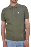 Polo verde in maglia a costine U.S. Grand Polo US51228M