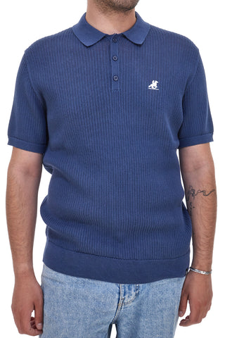 Maglia polo blu in cotone lavorato U.S. Golf Club US51228M