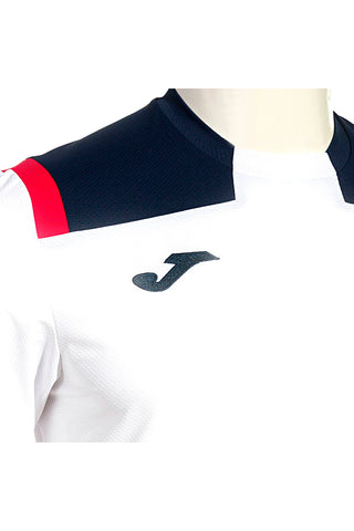 JOMA TOLEDO – Weißes und blaues Sport-T-Shirt mit Rundhalsausschnitt