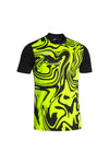 JOMA Lion II Schwarzes Sport-T-Shirt mit fluoreszierendem gelbem Muster