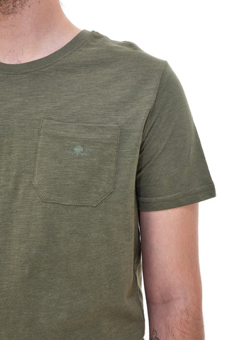 SEVENOAKS NBY1341 T-Shirt aus Baumwolle mit Tasche in Armeegrün