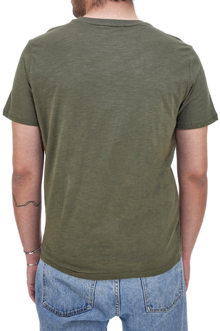 SEVENOAKS NBY1341 T-Shirt aus Baumwolle mit Tasche in Armeegrün