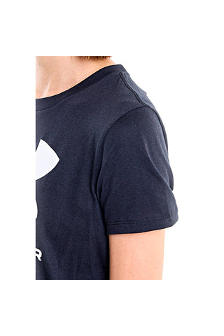 T-Shirt Nera Girocollo con Logo Bianco sul Petto UNDER ARMOUR RIVAL LOGO SS