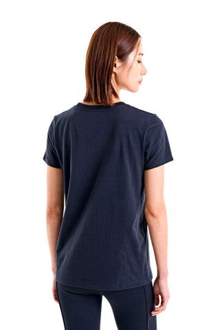 UNDER ARMOUR RIVAL LOGO SS Schwarzes T-Shirt mit Rundhalsausschnitt und weißem Logo auf der Brust