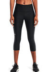 Leggings Tre Quarti Neri con Tasca Laterale UNDER ARMOUR Capri UA Tech