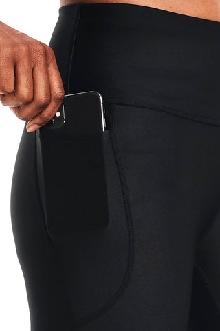 Leggings Tre Quarti Neri con Tasca Laterale UNDER ARMOUR Capri UA Tech