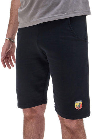 Schwarze Baumwoll-Shorts mit Kordelzug ABARTH AH24SS005