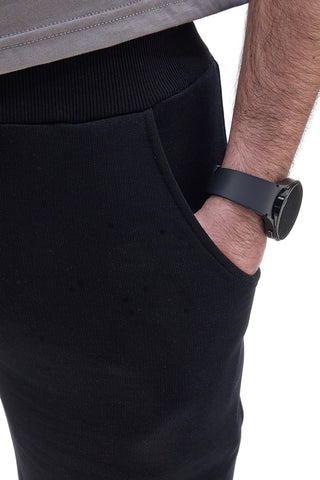 Schwarze Baumwoll-Shorts mit Kordelzug ABARTH AH24SS005