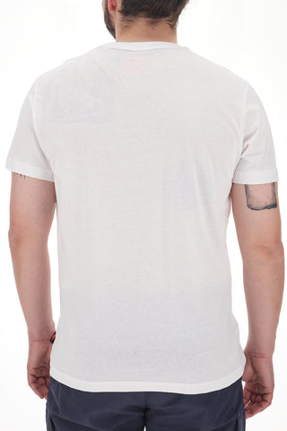 Weißes Rundhals-T-Shirt mit Logo vorne NO LIMTIS MATS048S24