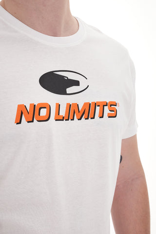 Weißes Rundhals-T-Shirt mit Logo vorne NO LIMTIS MATS048S24