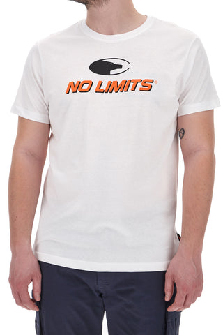 Weißes Rundhals-T-Shirt mit Logo vorne NO LIMTIS MATS048S24