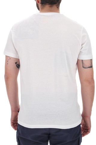 Weißes Rundhals-T-Shirt mit Logo vorne NO LIMTIS MATS048S24