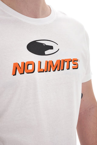 Weißes Rundhals-T-Shirt mit Logo vorne NO LIMTIS MATS048S24