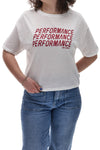 NO LIMITS LALG002W24 Weißes Crop-T-Shirt mit rosa Frontprint
