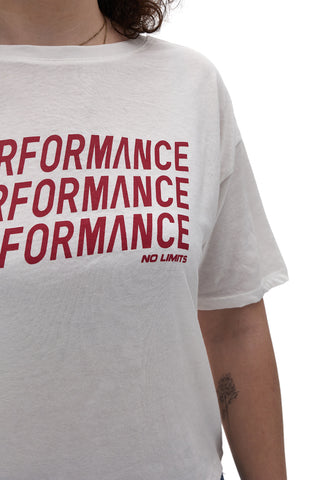 NO LIMITS LALG002W24 Weißes Crop-T-Shirt mit rosa Frontprint