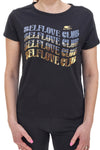 Schwarzes T-Shirt mit Frontdruck NO LIMITS LABK003S25