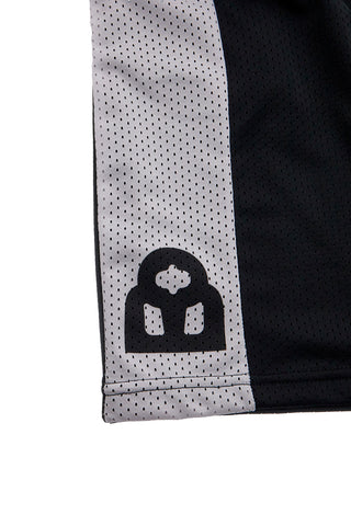 Schwarze kniehohe perforierte Sportshorts Weiß und Schwarz Made in Italy BOARDMAN BRDM6