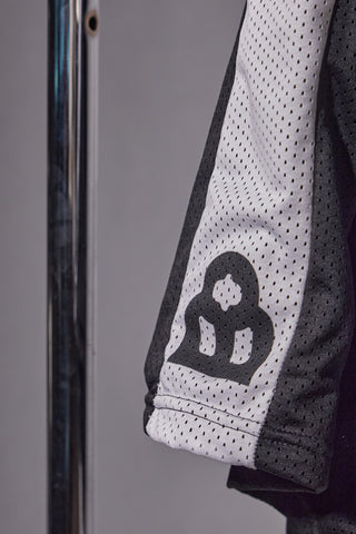 Schwarze kniehohe perforierte Sportshorts Weiß und Schwarz Made in Italy BOARDMAN BRDM6