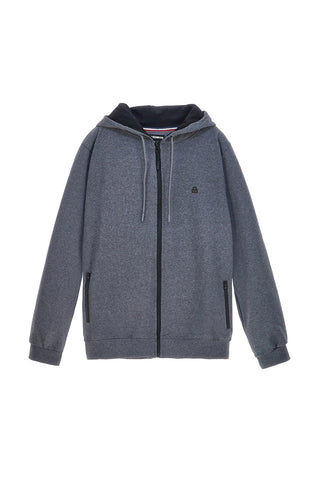 Felpa con cappuccio grigio zip intera interno felpato Boardman NBY322