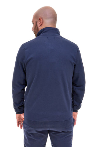 Felpa blu con zip e interno collo rosso Sevenoaks NBY316