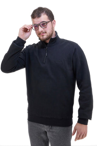 Sevenoaks NBY319 Schwarzes Fleece mit halbem Reißverschluss