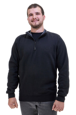 Sevenoaks NBY319 Schwarzes Fleece mit halbem Reißverschluss