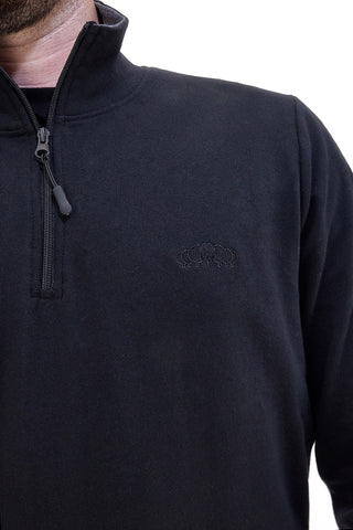 Sevenoaks NBY319 Schwarzes Fleece mit halbem Reißverschluss