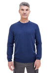 Maglione blu girocollo in maglia fine Sevenoaks 8020