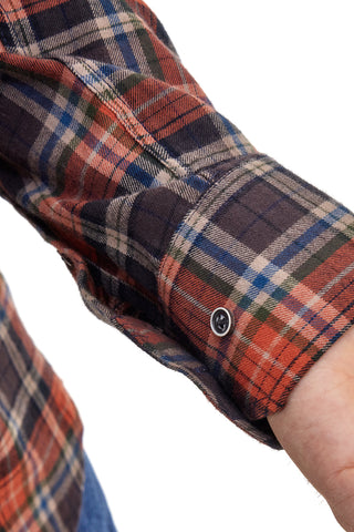 Camicia a quadri arancio 100% cotone US Golf CC09