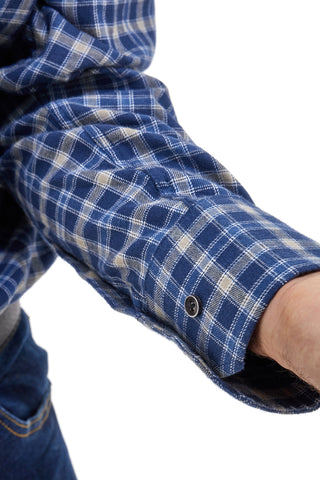 US Golf CC09 Hemd, 100 % Baumwolle, blau kariert