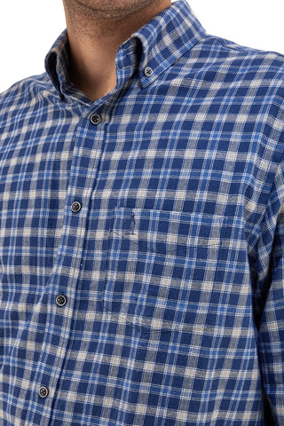 US Golf CC09 Hemd, 100 % Baumwolle, blau kariert